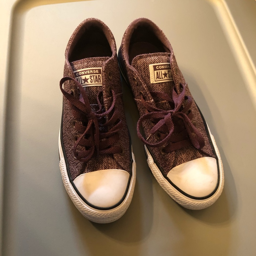 Purple and white Converse All Star sneakers